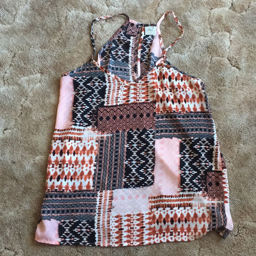 Paper Crane multi-design Aztec print top